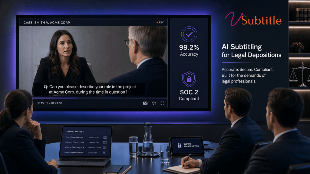 AI Subtitling for Legal Depositions: Accuracy & Security 2026